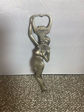 Rare Nude Woman Cast Iron Vintage Mid Century Art Deco Singapore Bottle Opener.